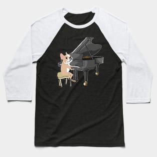 Piano Music Dog T-Shirt Funny Pet Gift Idea Baseball T-Shirt